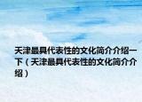 天津最具代表性的文化简介介绍一下（天津最具代表性的文化简介介绍）