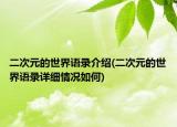 二次元的世界语录介绍(二次元的世界语录详细情况如何)