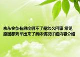 京东金条有额度借不了是怎么回事 常见原因都列举出来了具体情况详细内容介绍
