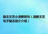 励志文艺小清新短句（清新文艺句子励志简介介绍）