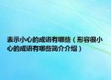 表示小心的成语有哪些（形容很小心的成语有哪些简介介绍）