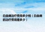 白血病治疗费用多少钱（白血病的治疗费用是多少）