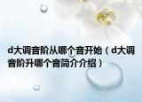 d大调音阶从哪个音开始（d大调音阶升哪个音简介介绍）