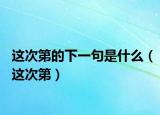 这次第的下一句是什么（这次第）