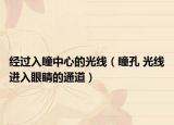 经过入瞳中心的光线（瞳孔 光线进入眼睛的通道）