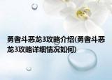勇者斗恶龙3攻略介绍(勇者斗恶龙3攻略详细情况如何)