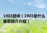 1903是啥（1903是什么意思简介介绍）