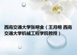 西南交通大学张明金（王月明 西南交通大学机械工程学院教授）