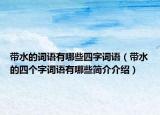 带水的词语有哪些四字词语（带水的四个字词语有哪些简介介绍）
