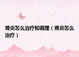 肾炎怎么治疗和调理（肾炎怎么治疗）