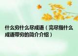 什么穷什么尽成语（完尽指什么成语带穷的简介介绍）