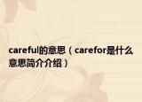 careful的意思（carefor是什么意思简介介绍）