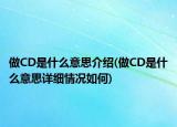 做CD是什么意思介绍(做CD是什么意思详细情况如何)