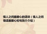 情人之间最暖心的话语（情人之间情话最暖心短句简介介绍）