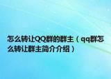 怎么转让QQ群的群主（qq群怎么转让群主简介介绍）