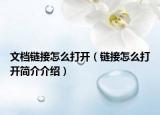 文档链接怎么打开（链接怎么打开简介介绍）