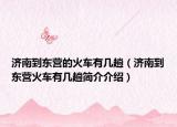 济南到东营的火车有几趟（济南到东营火车有几趟简介介绍）