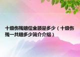十级伤残赔偿金额是多少（十级伤残一共赔多少简介介绍）