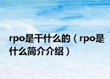 rpo是干什么的（rpo是什么简介介绍）