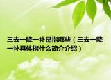 三去一降一补是指哪些（三去一降一补具体指什么简介介绍）