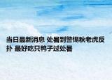 当日最新消息 处暑到警惕秋老虎反扑 最好吃只鸭子过处暑