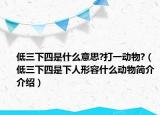 低三下四是什么意思?打一动物?（低三下四是下人形容什么动物简介介绍）