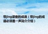带jing读音的成语（带jing的成语必须是一声简介介绍）