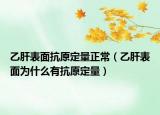 乙肝表面抗原定量正常（乙肝表面为什么有抗原定量）