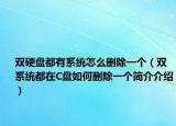 双硬盘都有系统怎么删除一个（双系统都在C盘如何删除一个简介介绍）