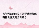 大学代码的含义（大学院校代码有什么含义简介介绍）
