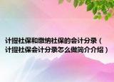 计提社保和缴纳社保的会计分录（计提社保会计分录怎么做简介介绍）