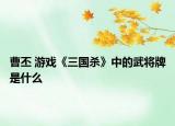 曹丕 游戏《三国杀》中的武将牌是什么