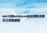 win10的windows自动更新清理怎么彻底删除