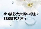 sbs演艺大赏历年得主（SBS演艺大赏）