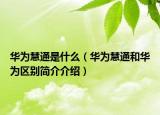 华为慧通是什么（华为慧通和华为区别简介介绍）