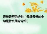 云卷云舒的诗句（云舒云卷的全句是什么简介介绍）