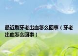 最近刷牙老出血怎么回事（牙老出血怎么回事）