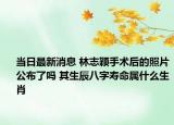 当日最新消息 林志颖手术后的照片公布了吗 其生辰八字寿命属什么生肖