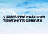今日最新消息更新 房价未来走势如何现在买房值不值 专家揭晓答案