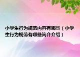 小学生行为规范内容有哪些（小学生行为规范有哪些简介介绍）