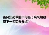疾风知劲草的下句是（疾风知劲草下一句简介介绍）