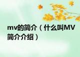 mv的简介（什么叫MV简介介绍）