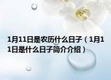 1月11日是农历什么日子（1月11日是什么日子简介介绍）