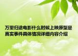 万里归途电影什么时候上映原型是真实事件具体情况详细内容介绍