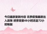 今日最新更新内容 北京疫情最新出入政策 进京需要48小时还是72小时核酸
