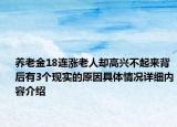 养老金18连涨老人却高兴不起来背后有3个现实的原因具体情况详细内容介绍