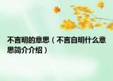 不言明的意思（不言自明什么意思简介介绍）