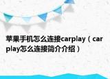 苹果手机怎么连接carplay（car play怎么连接简介介绍）