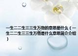 一生二二生三三生万物的意思是什么（一生二二生三三生万物是什么意思简介介绍）