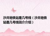 沙井地铁站是几号线（沙井地铁站是几号线简介介绍）